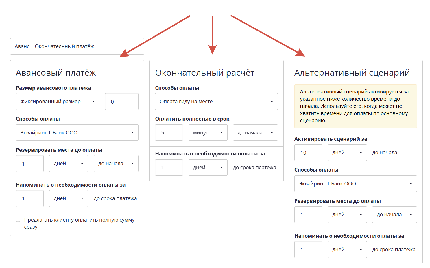 аванс и окончательный расчет
